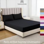 Teksnil Home | Ranforce | Pamuklu Çift Kişilik Siyah Lastikli Çarşaf | 14 Renk | Fıtted | 160X200