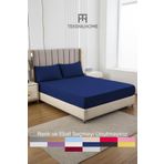 TeksNil Home | Ranforce | Pamuklu Tek / Çift Kişilik Lacivert Lastikli Çarşaf | 14 Renk | Fıtted |