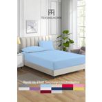 TeksNil Home | Ranforce | Pamuklu Tek / Çift Kişilik Mavi Lastikli Çarşaf | 14 Renk | Fıtted |