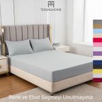 Teksnil Home | Ranforce | Pamuklu Tek Kişilik Gri Lastikli Çarşaf | 14 Renk | Fıtted | 100X200