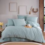 Teksnil Home | Yeşil Natural Stripe Çift Kişilik Saten Nevresim Takımı - 220 x 240 cm