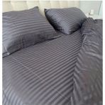 Tekstil Home Lüx Otel Serisi Çift Kişilik Pamuk Saten Nevresim Takımı Çarşaf Lastikli Fitted 160 x 200 cm - Antrasit
