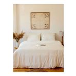 Tekstil Home Lüx Otel Tipi Çift Kişilik Lastikli Çarşaflı Çizgili Pamuk Saten Nevresim Takımı Ekru Krem