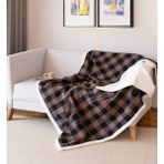 Tekstil Home Scotch Ekose Desen Çift Yönlü Çok Amaçlı Welsoft Tv Battaniyesi 150x200 Cm - 150 x 200 cm - Kahverengi