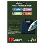 Tekstil Kıyafet Etiketi, Okul, Kreş Kişiye Özel, 100 Adet, Ütü ile Yapışan, Anaokulu, Kaşesi, Kumaş