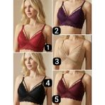 Tekstil Stokları Kadın Dantelli Desteksiz Şeritli Bralet Sütyen Mor - 90