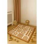 Tekstil Stokları Pamuklu Örme Kumaş 100X100 cm Çift Taraflı Çocuk Oyun Minderi - Çok Renkli - 100 x 100 cm