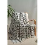 Tekstil%100 Pamuk Çok Amaçlı Örtü, Koltuk Şalı Tv Battaniyesi, 130X170 Cm, Dekoratif Ev Tekstili (Siyah, Reflaction)