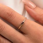 Tektaş Altın Yüzük - 14 Ayar Altın 0.50 Karat Oval Sade Minimal Smkoy Taşlı Tek Taş Yüzük