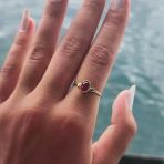 Tektaş Altın Yüzük - 14 Ayar Altın 0.90 Karat Ruby Taşlı Tek Taş Evlilik Teklifi Yüzüğü