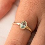 Tektaş Altın Yüzük - 14 Ayar Altın 0.90 Karat Topaz Taşlı Tek Taş Evlilik Teklifi Yüzüğü