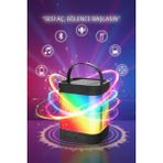 Tekvora Z9 Taşınabilir Bluetooth Hoparlör | Karaoke Mikrofonlu | Rgb Işıklı | USB Sd Fm Destekli - Siyah