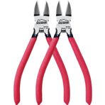 Tel Kesiciler 2'li Paket, 15,24 cm Tel Kesici Seti, HOUSERAN Yan Kesiciler Gömme Kesim Pense, Kaymaz Kırmızı Saplı Yaylı Kesme Pensesi, Tel Kesiciler Takı Yapımı, El Sanatları, Zip Kravat için Ağır