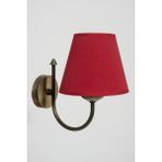 Tel Lighting Kumaş Başlık Metal Eskitme Gövde Aplik - Kırmızı