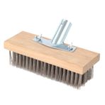 Tel süpürge başlığı, güverte fırçası, bahçe yabani ot yosunu giderici, sağlam metal saplı çelik tel süpürge, saplar için, tel süpürge, metal süpürge, tırmalama süpürgesi, tel kıl süpürgesi, sapsız