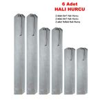 Tela Kumaş Halı Hurcu 6 Adet Gri