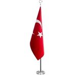 Telalı Türk Makam Bayrağı Direkli 100X150