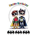 Telaşe Memuru Batman Pasta Süsü - Pasta Resmi ve Baskısı - Batman Doğum Günü Yenilebilir Kağıt Baskı 4