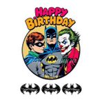 Telaşe Memuru Batman Pasta Süsü - Pasta Resmi ve Baskısı - Batman Doğum Günü Yenilebilir Kağıt Baskı 7