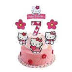telaşe memuru Hello Kitty Pasta Süsü ve Hello Kity Temalı 7 Yaş Doğum Günü Konsepti - Kalın Kağıt Baskısı