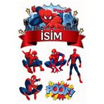 telaşe memuru İSİMLİ - Örümcek Adam Yenilebilir Pasta Süsü - Örümcek Adam Pasta Resmi ve Baskısı Yenilebilir Kağıt