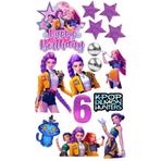 telaşe memuru K-POP Demon Hunters 6 Yaş Pasta Süsü - Yenilebilir Kağıt Pasta Üstü Süsü - Pasta Resmi Baskısı
