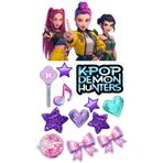 telaşe memuru K-POP Demon Hunters Pasta Süsü - Yenilebilir Kağıt Pasta Üstü Süsü - Pasta Resmi Baskısı