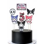 telaşe memuru Kuromi Pasta Süsü - 5 Yaş Kuromi Pasta Süsleri - Kuromi Doğum Günü - Kuromi Maket Pasta Süsü