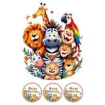 Telaşe Memuru Safari Pasta Süsü - Pasta Resmi ve Baskısı - Safari Hayvanları Yenilebilir Kağıt Baskı 10