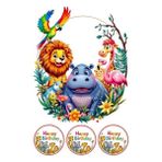 telaşe memuru Safari Pasta Süsü - Pasta Resmi ve Baskısı - Safari Hayvanları Yenilebilir Kağıt Baskı 8