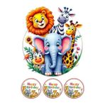 telaşe memuru Safari Pasta Süsü - Pasta Resmi ve Baskısı - Safari Hayvanları Yenilebilir Kağıt Baskı 9