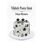 telaşe memuru Şeker Hamuru Pasta Tamamlayıcı Süs - 66 Adet Siyah Beyaz Yıldız Pasta Süsü - Yenilebilir Pasta Süsü