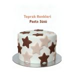 telaşe memuru Şeker Hamuru Pasta Tamamlayıcı Süs - Toprak Renkleri 30 Adet Yenilebilir Yıldız Pasta Süsü