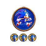 telaşe memuru Sonic Pasta Süsü - Yenilebilir Kağıt Pasta Resmi ve Baskısı Doğum Günü Süsleri Model 9