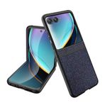 Telefon Cüzdan Kılıfı Dahili Ekran Koruyucu Filmli Motorola Razr 50 Ultra Kılıf ile Uyumlu, Hafif Kılıf Darbeye Dayanıklı Tam Koruyucu Sağlam Kılıf Motorola Razr 50 Ultra Kılıf Parlak Kapak(Noir)