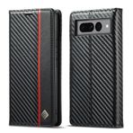 Telefon Kapaklı Kılıf Google Pixel 7 Pro ile Uyumlu Ultra İnce Kılıf,Lüks Karbon Fiber Dokulu PU Deri+TPU Hibrit Kılıf,Tam Koruma Darbeye Dayanıklı Çevirmeli Kapak [Parmak İzi Önleme][Kamera ve Ekran
