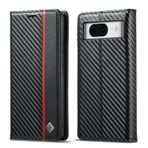 Telefon Kapaklı Kılıf Google Pixel 8 ile Uyumlu Ultra İnce Kılıf,Lüks Karbon Fiber Dokulu PU Deri+TPU Hibrit Kılıf,Tam Koruma Darbeye Dayanıklı Çevirmeli Kapak [Parmak İzi Önleme][Kamera ve Ekran Koru