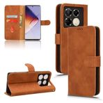 Telefon Kapaklı Kılıf Infinix Note 40 Pro 5G ile Uyumlu Cüzdan Kılıf Kart Tutuculu, Çevirmeli Kılıf PU Deri Telefon Cüzdan Kılıfı Bilek Kayışlı Darbeye Dayanıklı Koruyucu Kapak Kılıf Kapağı(Brown)
