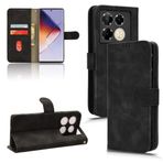 Telefon Kapaklı Kılıf Infinix Note 40 Pro 5G ile Uyumlu Cüzdan Kılıf Kart Tutuculu, Çevirmeli Kılıf PU Deri Telefon Cüzdan Kılıfı Bilek Kayışlı Darbeye Dayanıklı Koruyucu Kapak Kılıf Kapağı(Noir)