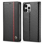 Telefon Kapaklı Kılıf iPhone 12 Pro Max ile Uyumlu Ultra İnce Kılıf,Lüks Karbon Fiber Dokulu PU Deri+TPU Hibrit Kılıf,Tam Koruma Darbeye Dayanıklı Çevirmeli Kapak [Parmak İzi Önleme][Kamera ve Ekran K