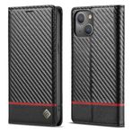 Telefon Kapaklı Kılıf iPhone 13 ile Uyumlu Ultra İnce Kılıf,Lüks Karbon Fiber Dokulu PU Deri+TPU Hibrit Kılıf,Tam Koruma Darbeye Dayanıklı Çevirmeli Kapak [Parmak İzi Önleme][Kamera ve Ekran Koruması]