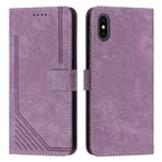 Telefon Kapaklı Kılıf iPhone Xs ile Uyumlu Bilek Kayışı Telefon Kılıfı Cüzdan Çevirmeli Telefon Kılıfı Kart Yuvası Tutucu Kapak Çevirin Telefon Kılıfı iPhone Xs ile Uyumlu Kılıf Kapağı(Purple)