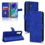 Telefon Kapaklı Kılıf Samsung Galaxy M55 5G ile Uyumlu Cüzdan Kılıf Kart Tutuculu, Çevirmeli Kılıf PU Deri Telefon Cüzdan Kılıfı Bilek Askılı Darbeye Dayanıklı Koruyucu Kapak Kılıf Kapağı(Blu)