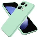 Telefon Kılıfı Kapak Paketleri Xiaomi POCO M6 Pro 4G Telefon Kılıfı ile Uyumlu Çizilmez İnce İnce Sıvı Silikon Yumuşak TPU Kauçuk Tam Kamera Koruma Tampon Saf Renk Basit Kapak W Bilek Bandı(Green)