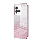 Telefon Kılıfı Paketleri VIVO IQ00 10 Kılıfı ile uyumlu, Şeffaf Parıltılı Elektro Kaplama Hibrit Koruyucu Telefon Kapağı, IQ00 10 için İnce Şeffaf Çizilmez Şok Emme TPU Tampon Kılıfı Kılıf(Pink)