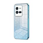 Telefon Kılıfı Paketleri VIVO IQ00 10Pro Kılıf ile uyumlu, Şeffaf Parıltılı Elektro Kaplama Hibrit Koruyucu Telefon Kapağı, IQ00 10Pro için İnce Şeffaf Çizilmez Şok Emme TPU Tampon Kılıfı Kılıf(Blu)