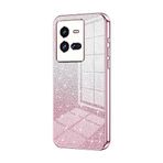 Telefon Kılıfı Paketleri VIVO IQ00 10Pro Kılıf ile uyumlu, Şeffaf Parıltılı Elektro Kaplama Hibrit Koruyucu Telefon Kapağı, IQ00 10Pro için İnce Şeffaf Çizilmez Şok Emme TPU Tampon Kılıfı Kılıf(Pink)