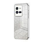Telefon Kılıfı Paketleri VIVO IQ00 10Pro Kılıf ile uyumlu, Şeffaf Parıltılı Elektro Kaplama Hibrit Koruyucu Telefon Kapağı, IQ00 10Pro için İnce Şeffaf Çizilmez Şok Emme TPU Tampon Kılıfı Kılıf(Silver