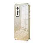 Telefon Kılıfı Paketleri VIVO IQ00 5Pro Kılıf ile uyumlu, Şeffaf Parıltılı Elektro Kaplama Hibrit Koruyucu Telefon Kapağı, IQ00 5Pro için İnce Şeffaf Çizilmez Şok Emme TPU Tampon Kılıfı Kılıf(Gold)