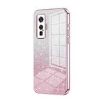 Telefon Kılıfı Paketleri VIVO IQ00 5Pro Kılıf ile uyumlu, Şeffaf Parıltılı Elektro Kaplama Hibrit Koruyucu Telefon Kapağı, IQ00 5Pro için İnce Şeffaf Çizilmez Şok Emme TPU Tampon Kılıfı Kılıf(Pink)